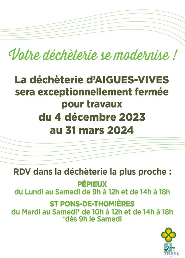 Affiche fermeture aigues-Vives2023